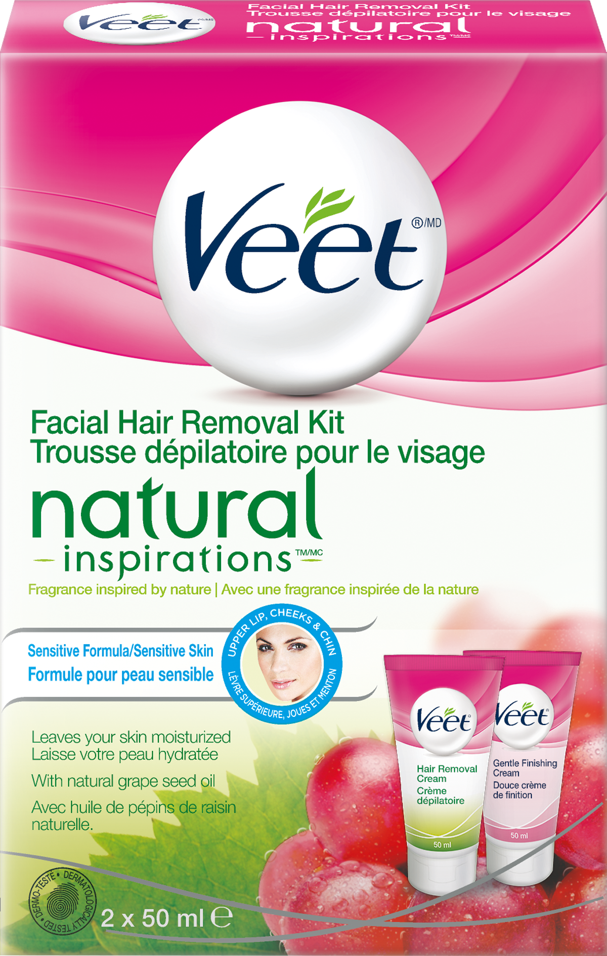 VEET Natural Inspirations Facial Hair Removal Kit  Gentle Finishing Cream Canada